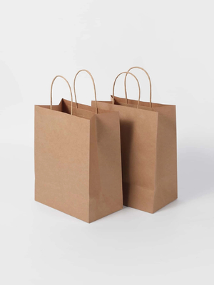 주문 휘어진 손잡이 갈색 종이 가방 갈색 크래프트 쇼핑 가방 가벼운 online manufacture